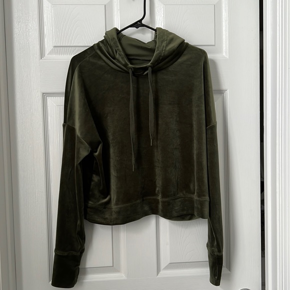 aerie Tops - Aerie Offline Velour Cropped Hoodie